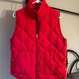 J. Crew bright orangey/pink Quilted Vest size M